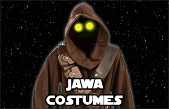 Jawa brown robe with glowing eyes hood