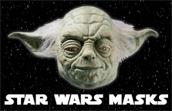 Star Wars masks including Yoda and Darth Maul